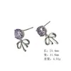Pendientes de Botón con Lazo Tachonado de Diamantes Estilo Coreano Elegantes Versátiles Diseño de Nicho Pendientes de Moda Lujo Ligero Sensación de Alta Gama Exquisita Joyería para Orejas