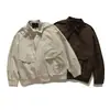 Ropa Vintage 25 Otoño Nuevo Retro Americano Holgado Chaqueta de Trabajo con Bolsillos Grandes y Botones Ocultos Dobladillo Elástico Abrigo