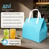 Bolsa térmica personalizada de tecido não tecido com folha de alumínio para milk tea, bolsa de embalagem portátil para bebidas, bolsa térmica para viagem de cafeteria com impressão de logotipo
