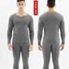 Nuevos calzoncillos largos forrados de forro polar para hombre de otoño e invierno, traje cálido, sin costuras, finos, transpirables, cuello en V, ropa interior cepillada, venta al por mayor