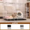 Jaula para Perros Teddy Especial para el Hogar Casa de Metal para Perros Tipo Plegable Espacio Grande Interior Jaula para Perros Medianos y Pequeños Jaula Valla para Mascotas