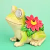 Decoraciones Solares para Exteriores, Ranas, Flores de Primavera, Artesanías de Resina, Fábrica Directa, Soporta Personalización, Suministro Exclusivo Transfronterizo