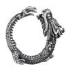 Anillo de plata tailandesa con patrón de dragón tirano negro, moderno, noble, retro, estilo nacional, anillo de dragón Tuteng, anillo para el dedo índice con sentido del diseño