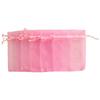 Bolsa de malla de hilo de perla de color sólido con cordón ajustable, bolsa de regalo con bisel, bolsa de organza para joyería y dulces.