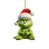 Adornos para coche temáticos del Grinch de dibujos animados transfronterizos, decoraciones para el árbol de Navidad y artículos de decoración para el hogar