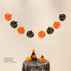 Juego de Banderines de Halloween, Banderines Triangulares Negros y Naranjas, Decoraciones de Escena de Halloween, Suministros de Decoración para Fiestas en Interiores y Exteriores