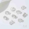 Cuentas Espaciadoras al Por Mayor Alta Retención de Color Cobre Plateado Plata Esterlina con Incrustaciones de Zircón Redondas Copo de Nieve Cuentas Espaciadoras para Joyería DIY Pulsera Collar