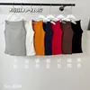Camisola Básica de Algodón Acanalado para Mujer, Top Versátil Adelgazante de Ajuste Delgado para Verano con Diseño de Hombros Descubiertos y Espalda Hermosa