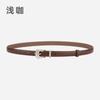 Cinturón de Cuero Genuino para Mujer Retro Estilo Coreano Simple Estilo Ins Cinturón Decorativo para Jeans para Mujer Transfronterizo