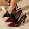 Nuevas Sandalias de Verano para Mujer con Punta Fina, Tacón Alto Delgado y Espalda Descubierta, Sandalias de Moda