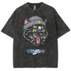 Camiseta gótica hip hop Y2k vintage lavado roupas algodão manga curta camiseta estampada