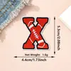 Parches de Tela de Colores Rojos con 26 Letras del Alfabeto Inglés y Números, Estilo Béisbol Americano, Parches Decorativos para Planchar DIY