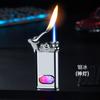 Encendedor de Doble Llama Tipo Linterna de Moda con Conmutación de Llama Directa Fuego Abierto Visual Almacén de Aire Encendedor Inflable Superventas