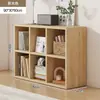 Librero Bajo de Madera Maciza, Gabinete de Almacenamiento en Rejilla para el Hogar de Pie, Gabinete de Exhibición y Almacenamiento para Sala de Estar, Estantería de Combinación Libre para Montar en Pared