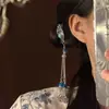 Nuevo Pasador de Pelo con Borla de Estilo Étnico Chino con Diseño Retro de Turquesa, Elegante Pinza para Flequillo Lateral, Pasador, Accesorio para el Cabello