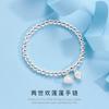 Pulsera de dos Shihuan para mujer, con cuentas de plata esterlina S999, estilo pequeño y fresco, con cuentas de loto.