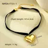 Comercio Exterior Europeo y Americano Día de San Valentín Amor Acero Inoxidable Collar Lujo Ligero Alto Sentido Acero de Titanio Corazón de Melocotón Cadena para Clavícula Joyería Transfronteriza