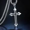 Joias transfronteiriças europeias e americanas Colar religioso Colar Pingente Cruz Colar Simples Retrô Masculino Cadeia de Suéter Decorativo
