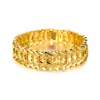 Moda Retro Moneda Europea Chapado en Oro Joyería Cobre Electrochapado Oro de 24K Versión Ancha para Hombre Flor de Coche Pulsera Chispeante Cadena de Reloj Venta al por Mayor