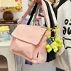 Bolso Cruzado de Hombro Casual de Nailon para Mujeres, Color Contrastante, Gran Capacidad, Verano 2025, Impermeable, Simple, para Tutorías, Moderno, Fresco