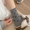 Calcetines Blancos de Verano para Mujer Algodón Peinado Fino Estampado Completo Lazo Corea del Sur Ins Modernos Ballet Apilados