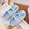 Zapatos de Princesa para Niña con Lazo de Perlas y Pedrería, Zapatos Mary Jane de Cuero de Suela Suave para Primavera y Otoño, Zapatos de Performance, Bailarinas de Moda para Niños