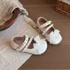 Zapatos de piel para niña, zapatos infantiles de suela blanda, nueva colección otoño 2026, zapatos estilo princesa, bailarinas inspiradas en Chanel, zapatos Mary Jane