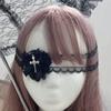 Máscara de Ojos de Cruz Dulce y Cool Punk de Halloween Lolita Estilo Gótico Oscuro Accesorios Cos de Lazo para Niños