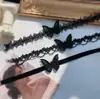 Collar de encaje negro cadena para la clavícula temperamento Súper hada mariposa tridimensional gargantilla joyería hecha a mano
