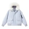 Novo Casaco de Lã com Gola de Pelo Masculino Inverno Outdoor Tech Funcional Roupas de Algodão Masculino Top Solto com Capuz Masculino Outdoor