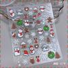 Nuevas pegatinas navideñas para uñas con diseño de Papá Noel, muñeco de nieve y copo de nieve, pegatinas tridimensionales adhesivas para uñas.