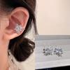Clip para Hueso de Oreja de Estrella de Circonita Incrustada con Diamantes Super Flash para Mujer, Moda Elegante Nicho Único Delicado Aretes de Alta Gama