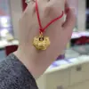 Collar con Colgante de Candado de Cien Bendiciones Chapado en Plata de Oro Puro 999 Jiufengxiang para Mujer, Candado de Paz con Carácter de Bendición Vintage para Primer Cumpleaños o Celebración del Mes Completo