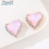 Moca corazón torcido cosido a mano hebilla de cristal diamante diamante de garra de borde de corazón torcido cristal diamante de agarre DIY ropa vestido de novia hecho a mano