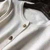 Cárdigan de punto estilo francés para mujer, nueva colección otoño e invierno, chaqueta suéter corta de cuello redondo, top de abrigo
