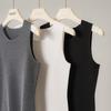 Camisola de Caxemira para Mulheres, 100% Lã Pura, Casual, Versátil, Ajustada ao Corpo, Cor Sólida, Gola Redonda, Colete de Tricô Pulôver
