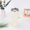 Amazon Taza de Coche de Gran Capacidad 30 oz Taza Aislada al Vacío de Acero Inoxidable 304 con Asa Popote Taza para Hielo