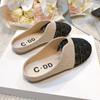Zapatillas Baotou de pescador para mujer, estilo veraniego, planas, de lino, sin cordones, para oficina