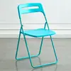 Silla Plegable de Plástico, Silla para Uso Doméstico con Respaldo, Silla Popular para Fotos, Silla de Comedor para Dormitorio, Silla Plegable para Oficina de Conferencias, Taburete Plegable para Exteriores