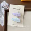 Presilha de Cabelo Xadrez Floral Doce Estilo Coreano 2026 Fofa para Crianças Franja Lateral Desfiada Presilha Versátil Acessórios de Cabelo