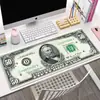 Alfombrilla de ratón creativa de dólar transfronteriza para uso en la oficina, resistente a la suciedad, fácil de limpiar, alfombrilla de escritorio antideslizante, hecha de tela de alta calidad, alfombrilla de ratón de gran tamaño