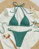 2026 Verão Europeu e Americano Comércio Exterior Novo Produto Biquíni Tomara-que-caia Multicor Maiô Biquíni Sexy de Amarrar Maiô Feminino de Duas Peças