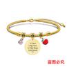Pulsera Europea y Americana Transfronteriza Acero Inoxidable Pulsera Hueso de Serpiente Día del Maestro Manzana Roja Conmemorativa Regalo Festivo Pulsera Grabable
