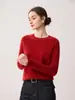 Suéter 100% cachemira pura para mujer, con diseño de hombro raglán, cuello redondo engrosado, mangas largas y un estilo simple y versátil adecuado para el uso diario
