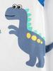 Ropa infantil de la marca 27kids, camiseta de manga corta con estampado de dinosaurio de dibujos animados coreanos para niños de una generación de cabello.