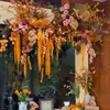 Cor de café de outono estilo retrô materiais florais materiais florais de casamento móveis macios atmosfera de outono adereços de casamento decorações flores artificiais