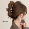 Grampo de Tubarão Grande de Acrílico de Alta Qualidade Acessório de Cabelo para Trás da Cabeça Presilha de Cabelo Cor Café Pegador Fosco Elegante