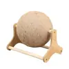 Pelota vertical de sisal para rascar gatos, duradera y que no suelta pelo, afilador de garras grande con base de madera maciza, previene el rascado del sofá, para que los gatos se entretengan