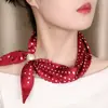 Moda Francesa Primavera Verão Lenço Pequeno Casual Camélia Fino Decorativo Lenço de Seda Luxo Leve Celebridade da Internet Proteção para Pescoço Feminina Fita Fluida
