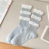 Calcetines de Media Caña para Mujer, Calcetines Finos de Tres Capas con Puño de Burbujas Estilo Pastel, Calcetines Holgados para Mujer Estilo Ballet Miu Celebridad de Internet Venta al por Mayor